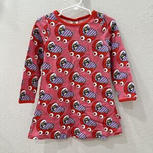 NWT Smafolk Pink Baby Carriages Long Sleeve Dress
